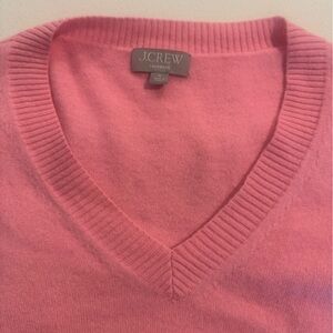 J. Crew V-Neck Cashmere Sweater in Soft Pink